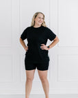 Ladies Shorts and Tee Set in Black