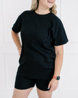 Ladies Shorts and Tee Set in Black