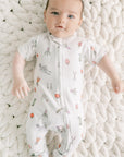 *IMPERFECT* Short Sleeve Bamboo Romper in Tiny Gardeners