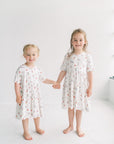 Charlotte Tiered Dress in Tiny Gardeners